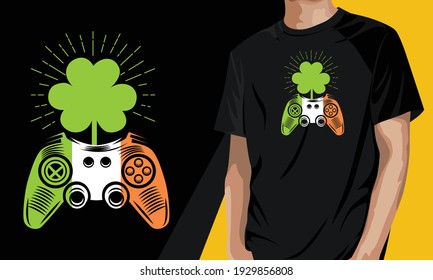 Funny St Patrick's Gaming T shirt Design