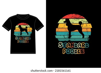 Funny Standard Poodle Vintage Retro Sunset Silhouette Gifts Dog Lover Dog Owner Essential T-Shirt
