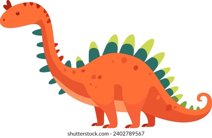 Funny Standing Dinosaur Vector Illustration