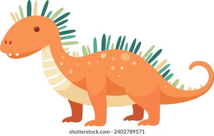 Graciosa Ilustración de vectores de dinosaurios permanentes
