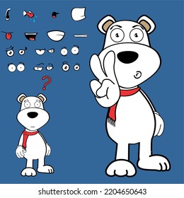 funny standing polar bear character cartoon kawaii expressions set in vector format