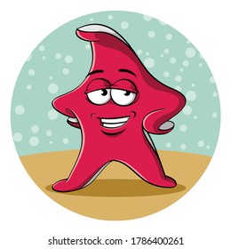 Funny star with background illustration vector