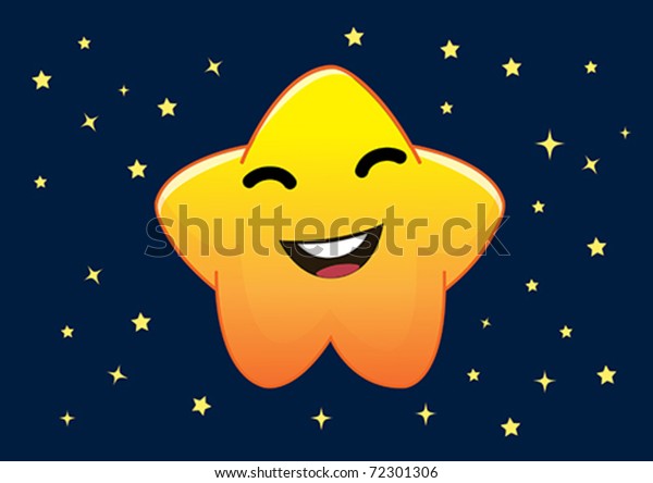 Funny Star Cartoon Character Illustration Vector Stock Vector (Royalty