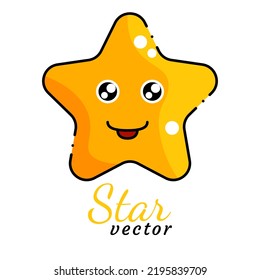 funny Star vector with cute cartoon art style