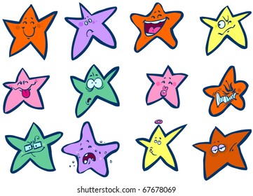 Funny stars emoticons