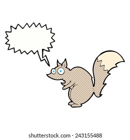 funny startled squirrel cartoon with speech bubble