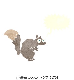 funny startled squirrel cartoon with speech bubble