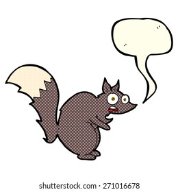 funny startled squirrel cartoon with speech bubble