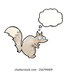 funny startled squirrel cartoon with thought bubble