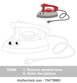 Funny Steam Iron Tool. Dot to dot educational game for kids.