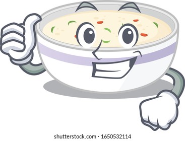 Funny steamed egg making Thumbs up gesture