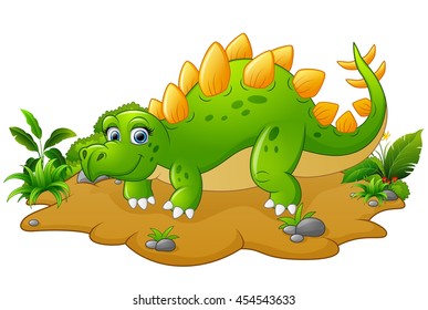 Cute Stegosaurus Cartoon Stock Illustration 474974671