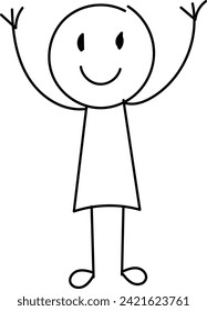 Funny Stick figure hand drawn style for print or use as poster, card, flyer, tattoo or T Shirt design