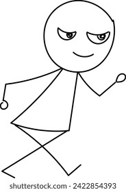 Funny Stick figure hand drawn style for print or use as poster, card, flyer, tattoo or T Shirt design