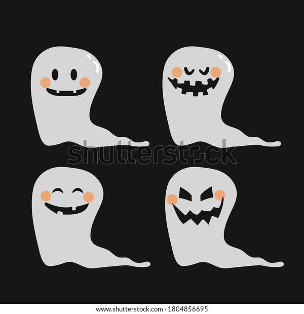 Funny Sticker Ghost Drawing Ghost Profile Stock Vector (Royalty Free ...