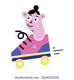A funny sticker icon of roller skate 