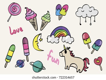 funny stickers set