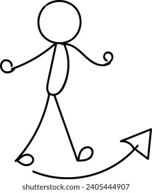 Funny Stickman hand drawn style for print or use as poster, card, flyer, tattoo or T Shirt design