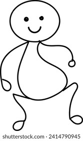 Funny Stickman hand drawn style for print or use as poster, card, flyer, tattoo or T Shirt design	
