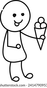 Funny Stickman hand drawn style for print or use as poster, card, flyer, tattoo or T Shirt design	