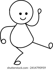 Funny Stickman hand drawn style for print or use as poster, card, flyer, tattoo or T Shirt design	