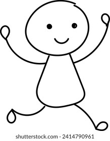 Funny Stickman hand drawn style for print or use as poster, card, flyer, tattoo or T Shirt design	