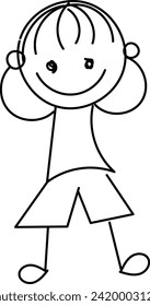 Funny Stickman hand drawn style for print or use as poster, card, flyer, tattoo or T Shirt design