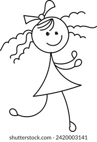 Funny Stickman hand drawn style for print or use as poster, card, flyer, tattoo or T Shirt design