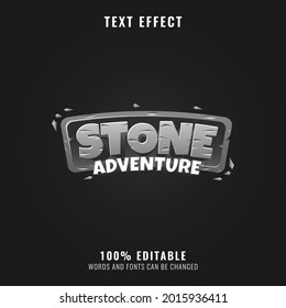Funny Stone Adventure Game Logo Text Effect