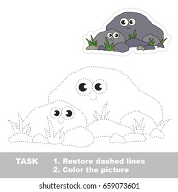 Funny Stones. Dot to dot educational game for kids.