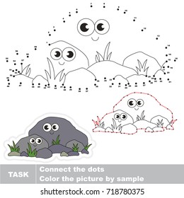 Funny Stones. Dot to dot educational game for kids.