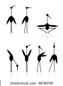 Funny storks collection for your design