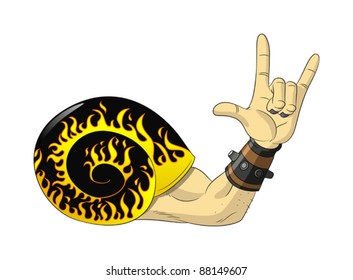 funny and strange rock and roll snail
