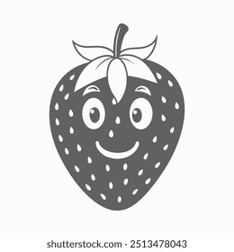 funny strawberry cartoon vector design