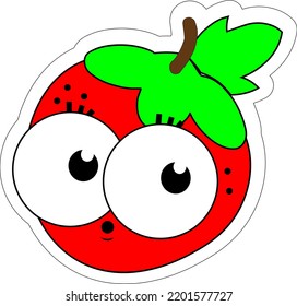 Funny Strawberry Sticker Decal Or Fridge Magneti