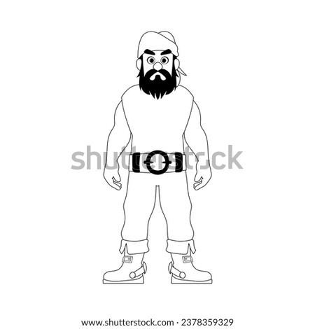 Funny and strict man pirate. Guy in a pirate costume. Coloring style Stock photo © 