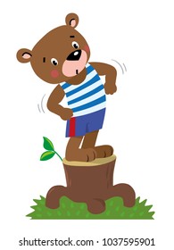 Funny strong little bear