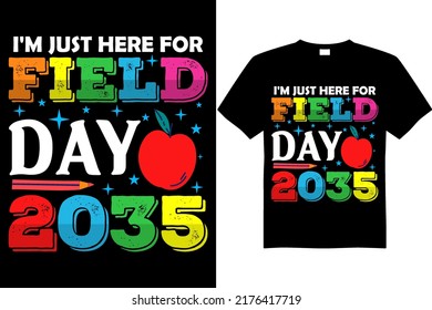funny students field day t shirt design vector