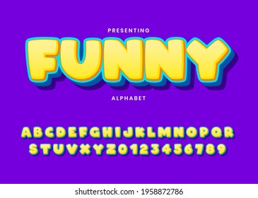 Funny style custom font. Alphabet style with fun mood. playful children typography