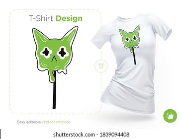 Funny stylish print for T-shirts, sweatshirts, cases for mobile phones, souvenirs. Isolated vector illustration on white background.