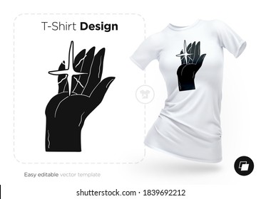 Funny stylish print for T-shirts, sweatshirts, cases for mobile phones, souvenirs. Isolated vector illustration on white background.