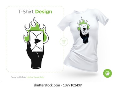 Funny stylish print for T-shirts, sweatshirts, cases for mobile phones, souvenirs. Isolated vector illustration on white background.