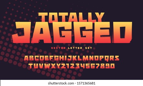 Funny and stylish vector alphabet, uppercase letter set, typography.
