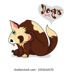 
funny stylized dog, puppy. 