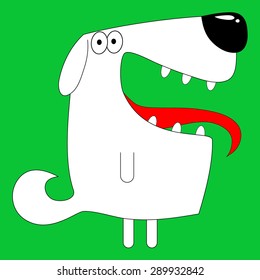 funny stylized dog, vector illustration