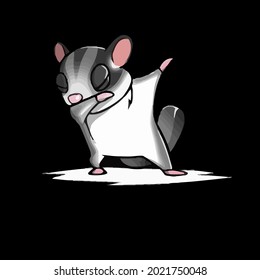 funny sugar glider dabbing pet dab dance design vector illustration for use in design and print wall art poster canvas