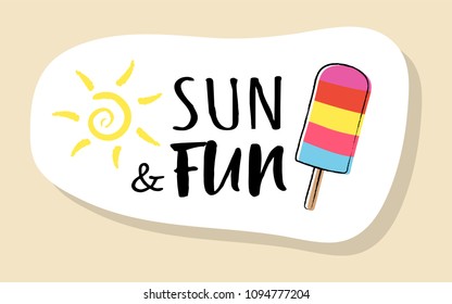 Funny summer badge in retro style. Vector.