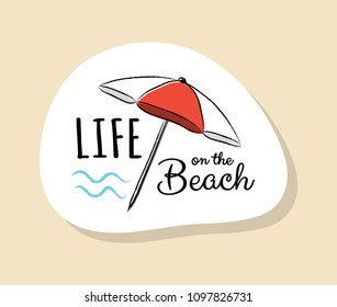 Funny summer badge in retro style. Vector.