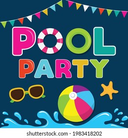 lustiges Sommerbanner. Pool-Party
