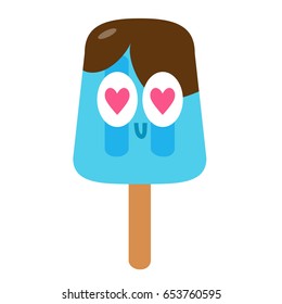 Funny summer ice cream flat icon design. Vector illustration. Good for menu design